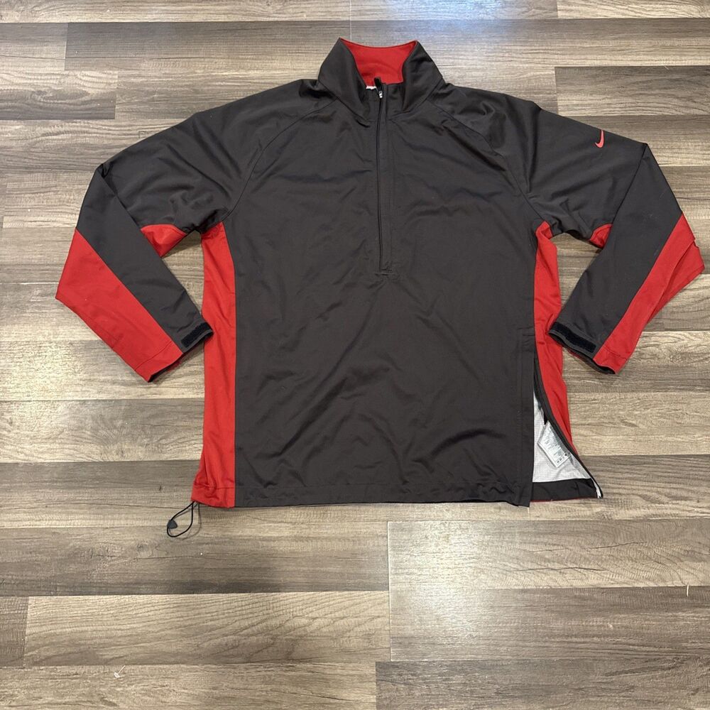 Nike Golf Fit Storm 1/2‎ Zip Pull Over Jacket Red/Black Mens Sz Large